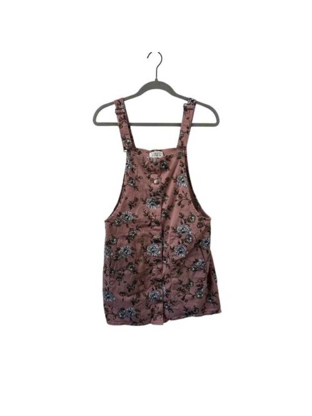 Tinsel Town Pink Floral Overall Dress Size Large
